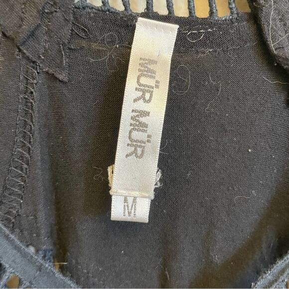 Mur Mur M black tunic top tassel cut outs Punk Goth Goblincore - Picture 4 of 7